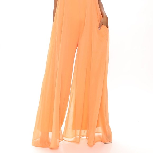 Sexy Orange Backless Jumpsuit - Picture 2 of 4
